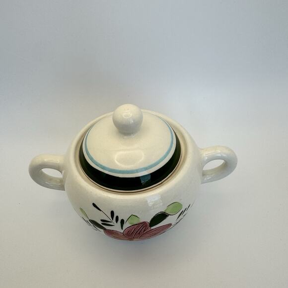 Stangl Pottery Sugar Bowl with lid Country Garden Pattern 4" tall Vintage - Picture 3 of 7